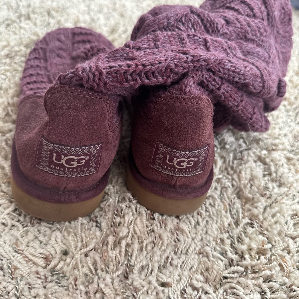 UGG Women's Knit Boots in Burgundy